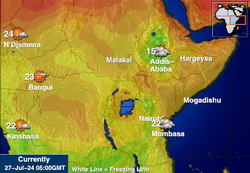 Танзания Температурна карта за времето 