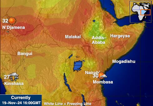 Tanzanija Vreme Temperatura Zemljevid 