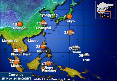 タイ 天気温度マップ 