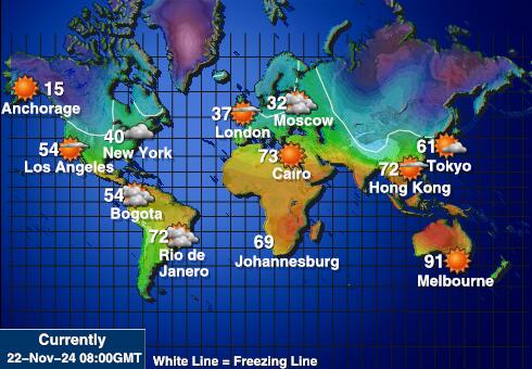 Tokelau Weer temperatuur kaart 