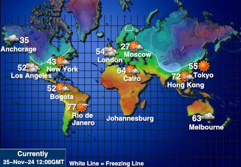 Tokelau Mapa temperatura Tempo 