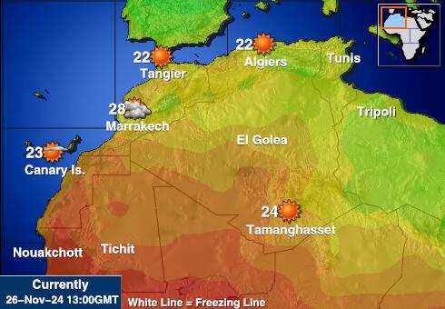 Tuneesia Ilm temperatuur kaart 