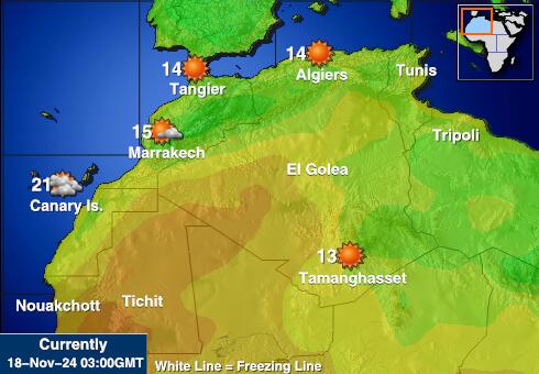 Tunizija Vreme Temperatura Zemljevid 