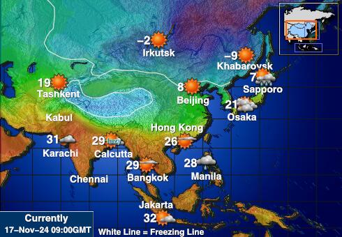 Turkmenistan Vreme Temperatura Zemljevid 