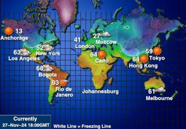 Tuvalu Wetter Temperaturkarte 