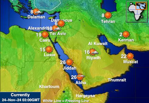 Zjednoczone Emiraty Arabskie Temperatura Mapa pogody 