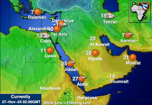 các Tiểu Vương Quốc Ả Rập Thống Nhất Bản đồ nhiệt độ thời tiết 