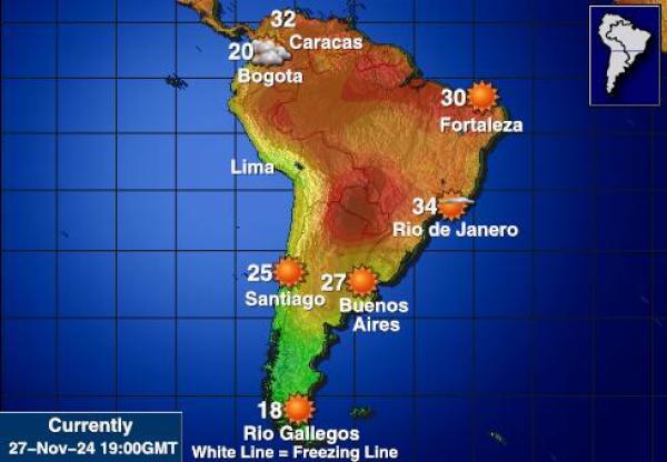 Uruguay Wetter Temperaturkarte 