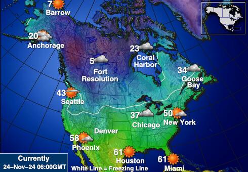 USA Alabama Temperatura Mapa pogody 