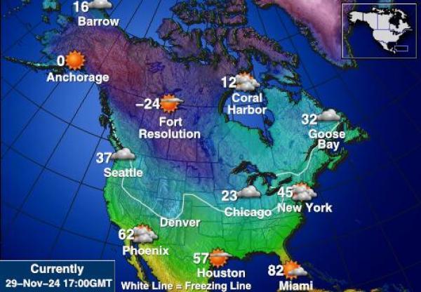 USA Alaska Temperatura meteorologica 