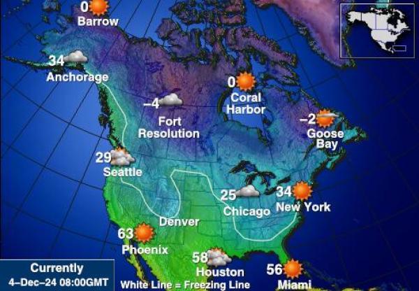 USA Connecticut Weather Temperature Map 