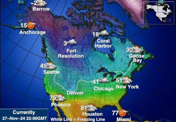 USA Hawaii Wetter Temperaturkarte 