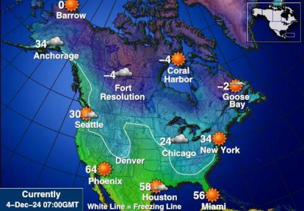 USA Hawaii Weather Temperature Map 