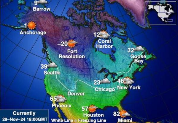 USA Indiana Temperatura meteorologica 