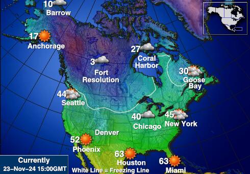 USA Iowa Vejret temperatur kort 