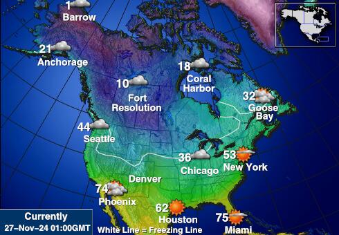 USA Michigan Bản đồ nhiệt độ thời tiết 