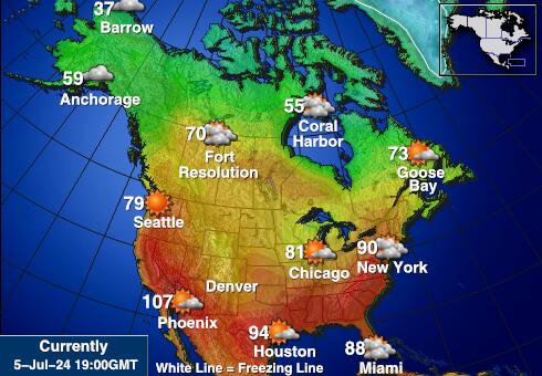 USA Minnesota Bản đồ nhiệt độ thời tiết 