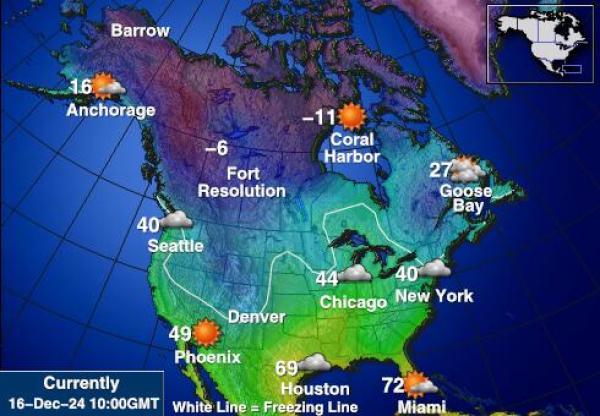 ABD North Dakota Hava sıcaklığı haritası 