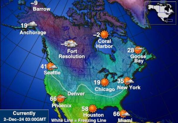 EE.UU Mapa de temperatura Tiempo 