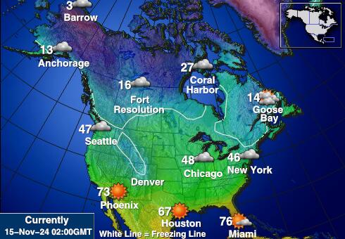 USA USA Været temperatur kart 