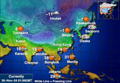 Uzbekistan Weather Temperature Map 