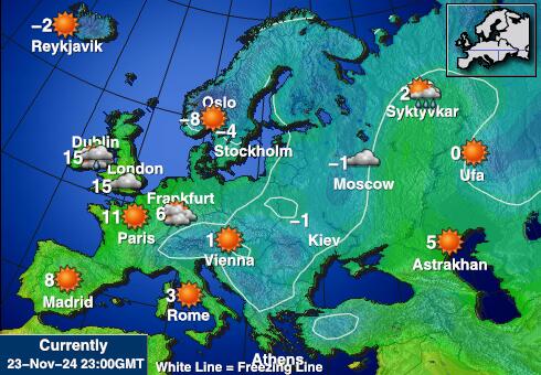 Vatikan Vremenska prognoza, Temperatura, karta 