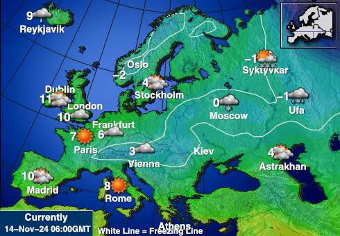 ciudad del Vaticano Mapa de temperatura Tiempo 