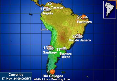 Venezuela Vreme Temperatura Zemljevid 