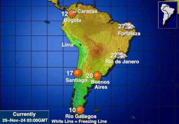 Venezuela Mapa temperatura Tempo 