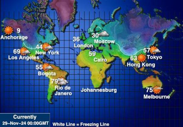 Wallis i Futuna Vremenska prognoza, Temperatura, karta 