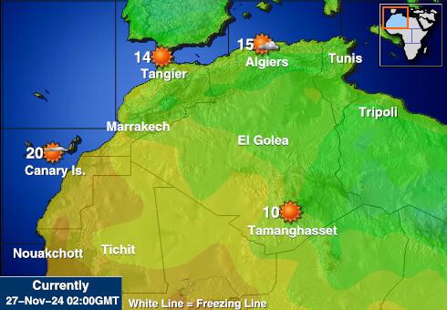 Tây Sahara Bản đồ nhiệt độ thời tiết 