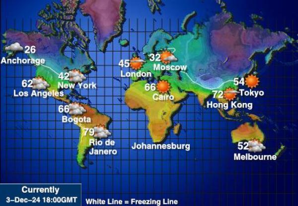 World Weather Temperature Map 