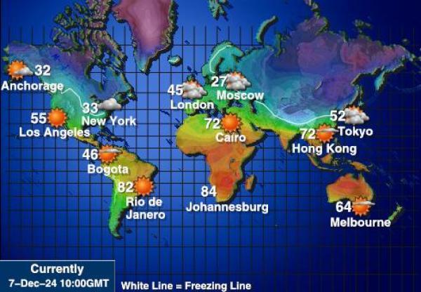 Mundo Mapa de temperatura Tiempo 