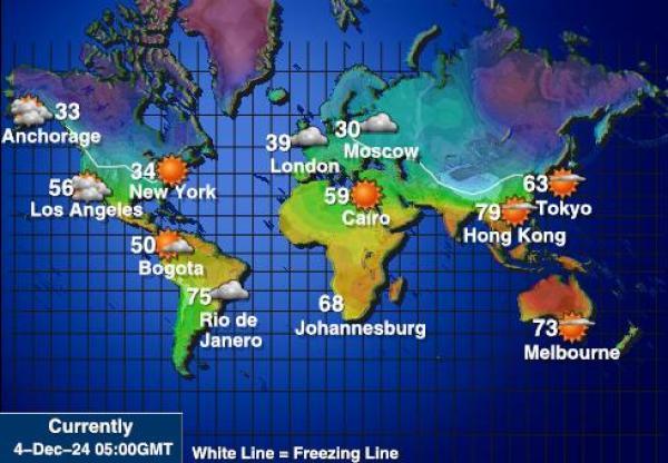 Welt Wetter Temperaturkarte 