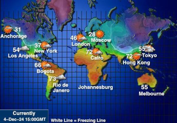 Mundo Mapa de temperatura Tiempo 