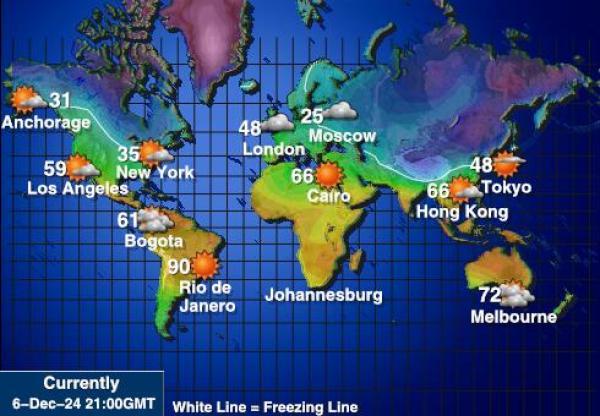 Mundo Mapa de temperatura Tiempo 