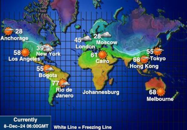 Mundo Mapa de temperatura Tiempo 