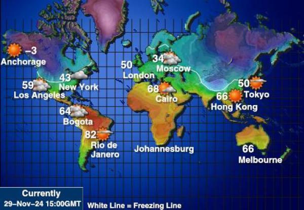 Mundo Mapa temperatura Tempo 