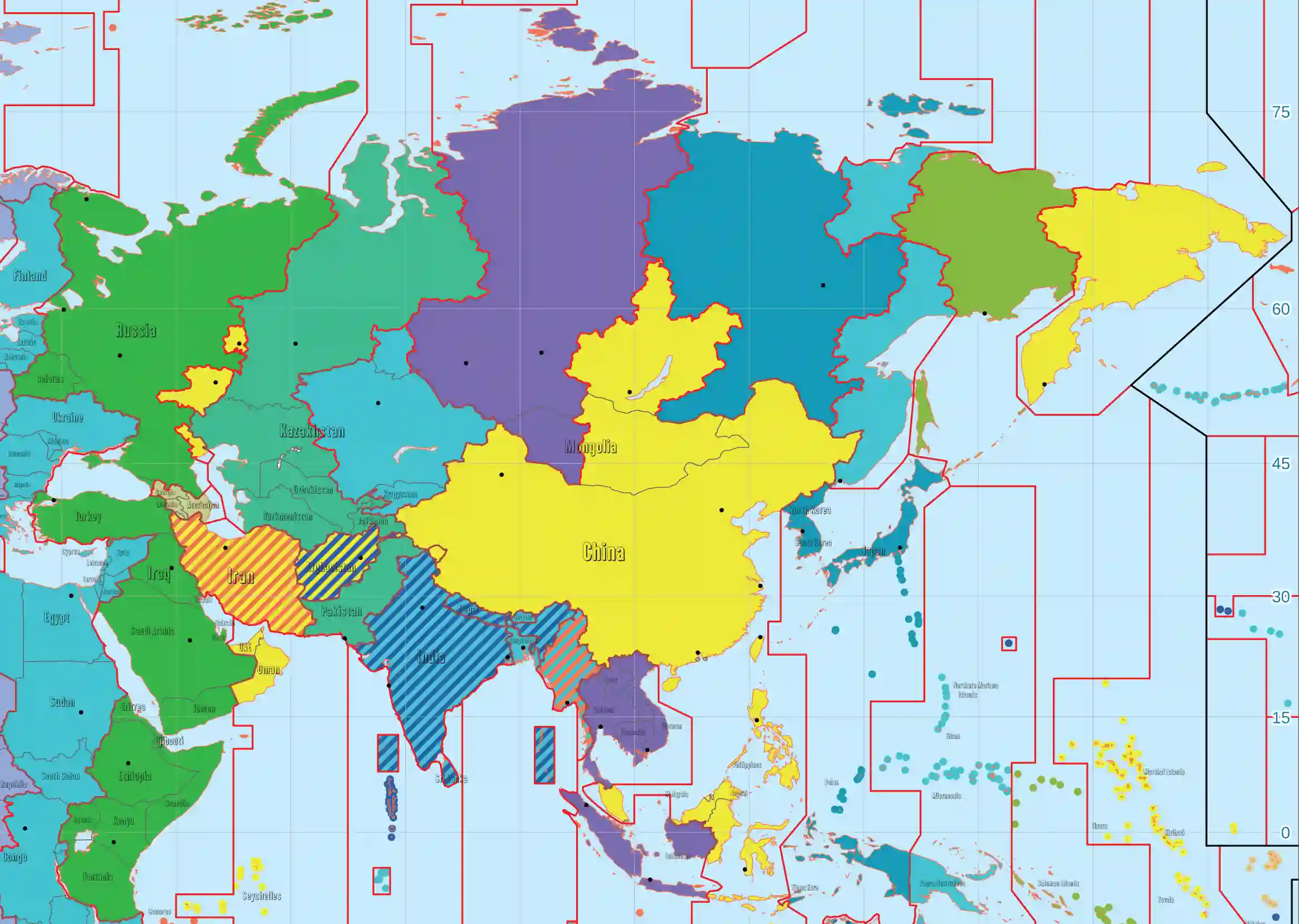 Aasia Aikavyöhykkeet Kartta