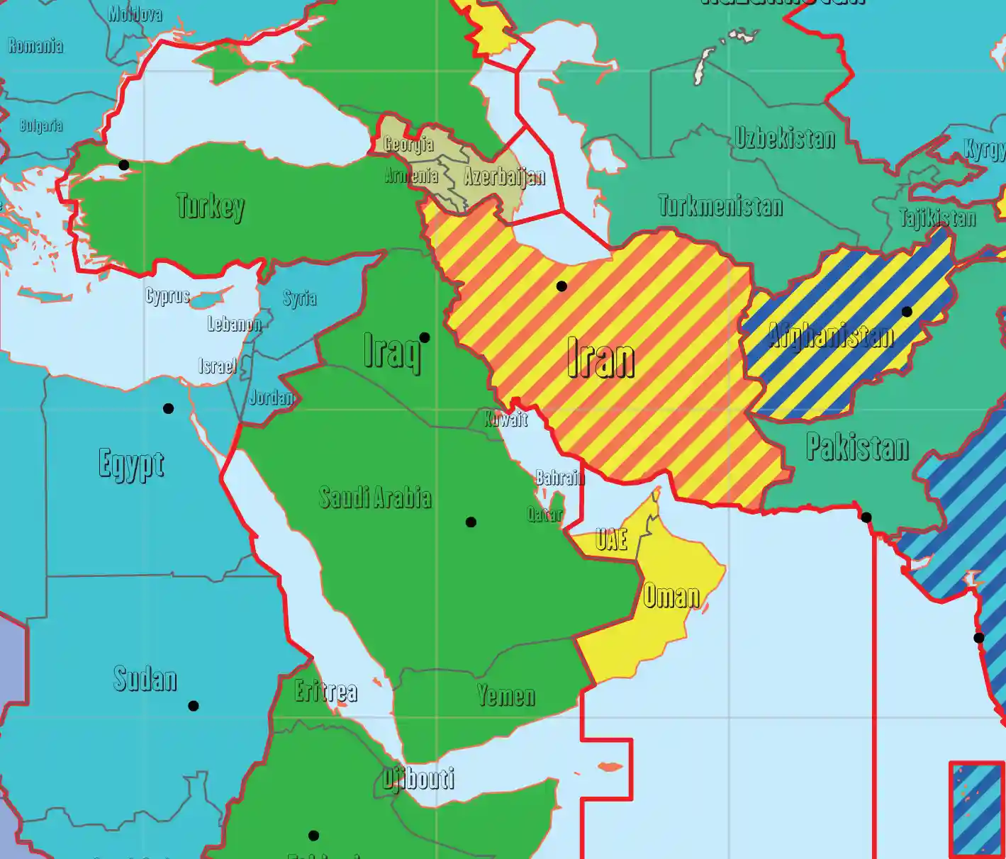 Lähi-idän Aikavyöhykkeet Kartta